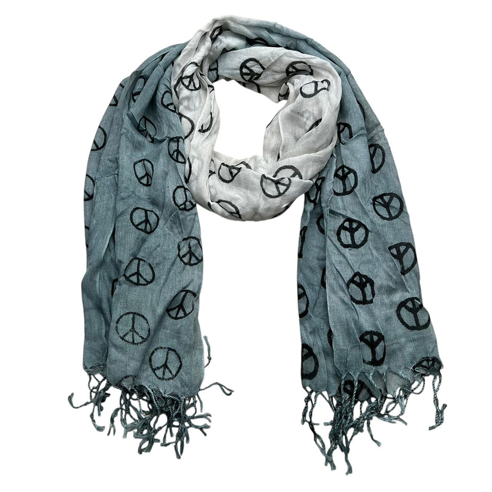 Grey Printed Viscose Scarf - Subtle Pattern Scarf 63inchx22inch
