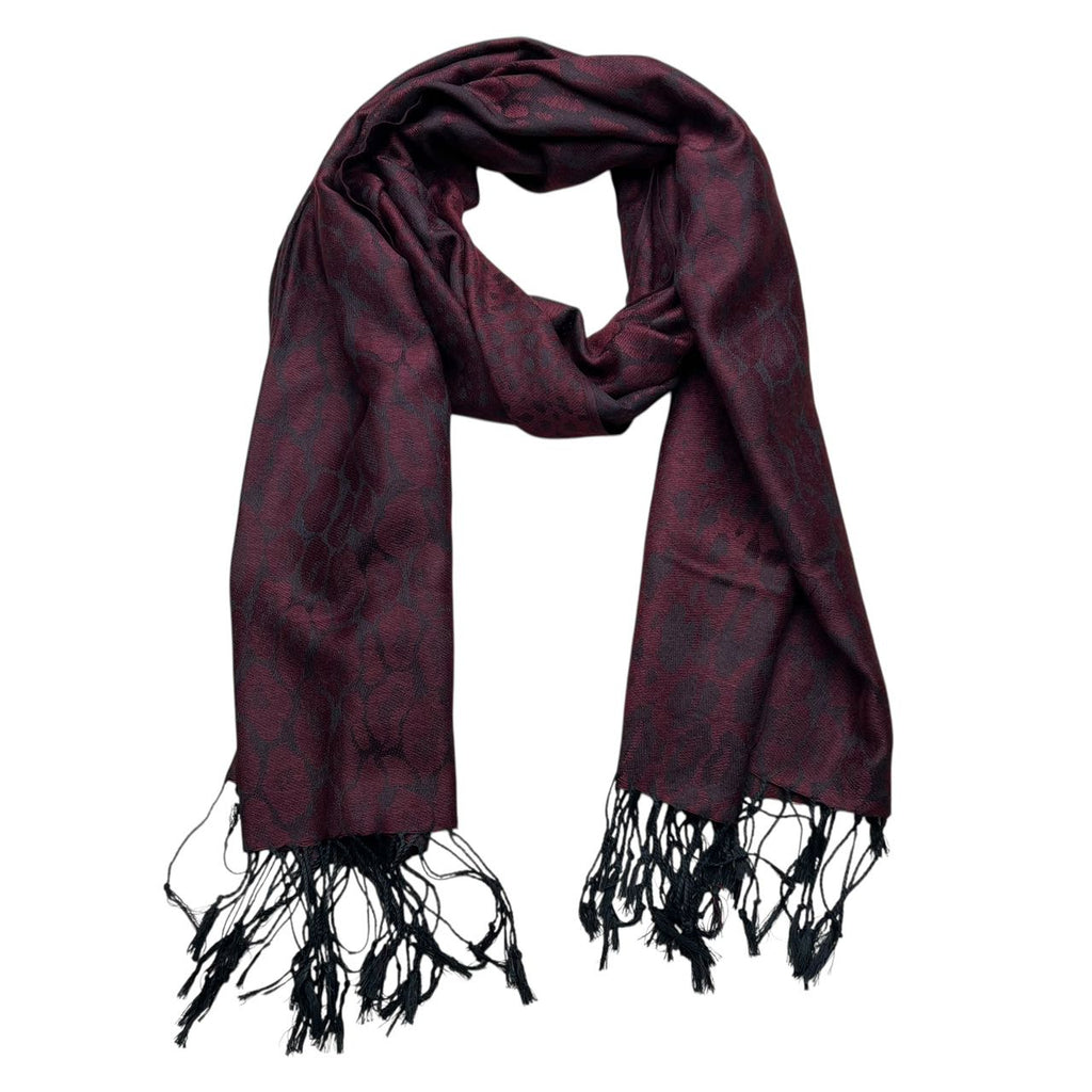 2pcs Floral Romantic Jacquard Florals On Vivid Magenta Long Scarf ,Luxe Look For Evening Wear,Scarf,vacation,daily Life,evening Party,Office Appropriate Subtlety For Women Men