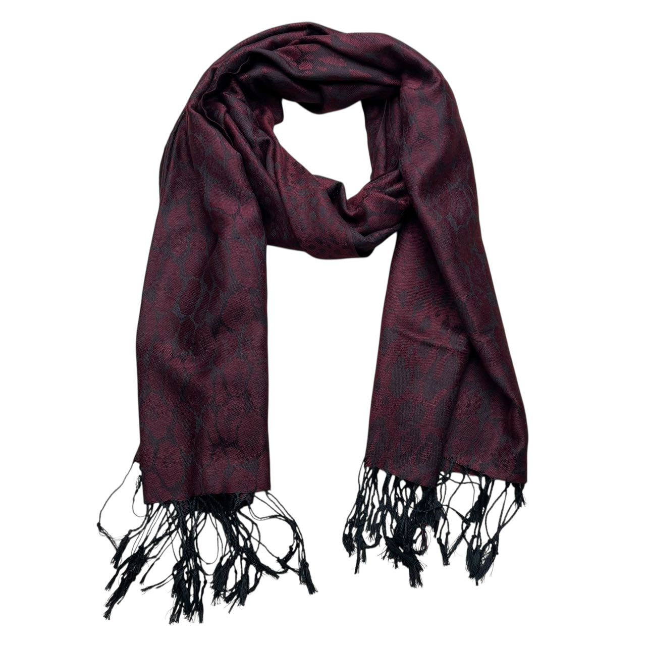 2pcs Floral Romantic Jacquard Florals On Vivid Magenta Long Scarf ,Luxe Look For Evening Wear,Scarf,vacation,daily Life,evening Party,Office Appropriate Subtlety For Women Men