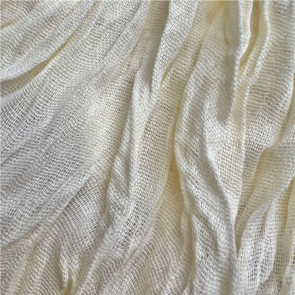 White Dyed Crinkle Scarf - Textured Summer Scarf 70x25