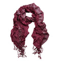 2pcs Extra Long Evening Glamour Piece Magenta Metallic Crinkle Scarf,Shimmer Textured Scarf ,Luxe Look For Evening Wear,Scarf,vacation,daily Life,evening Party,Office Appropriate Subtlety