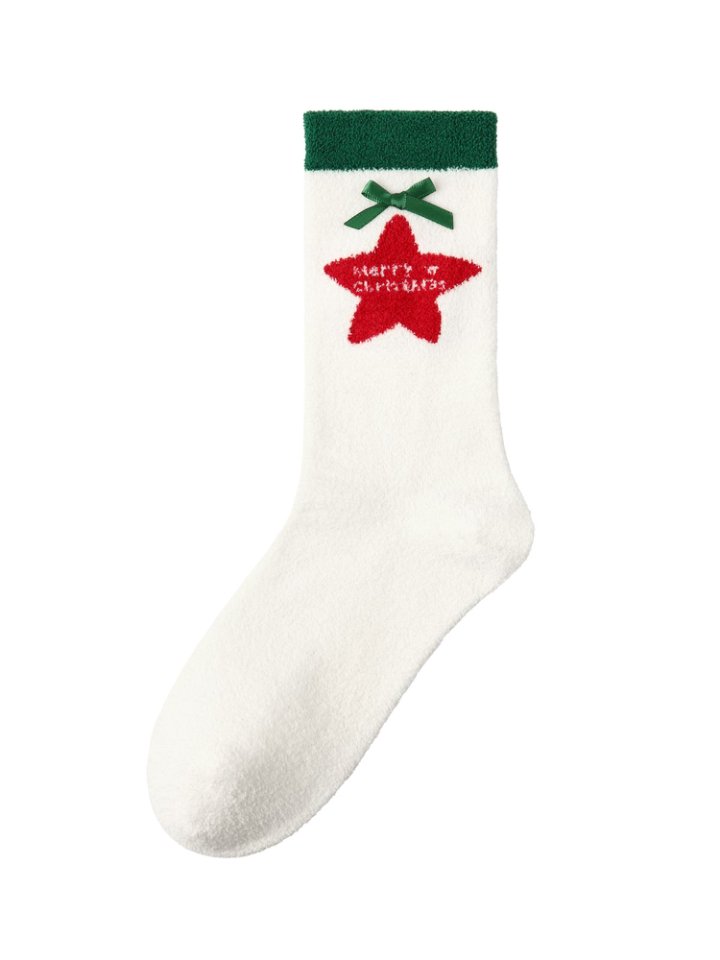 Holiday Collection Fall Or Winter Christmas Cotton Socks Women's Mid-Calf Socks With Festive Designs