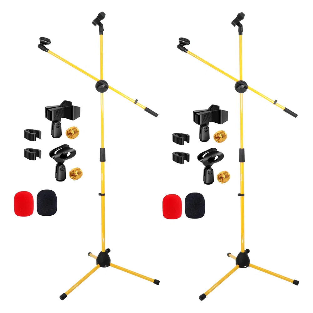 5 Core Mic Stand 2Pcs Floor Height Adjustable Tripod Microphone Stands W Telescoping Boom Arm
