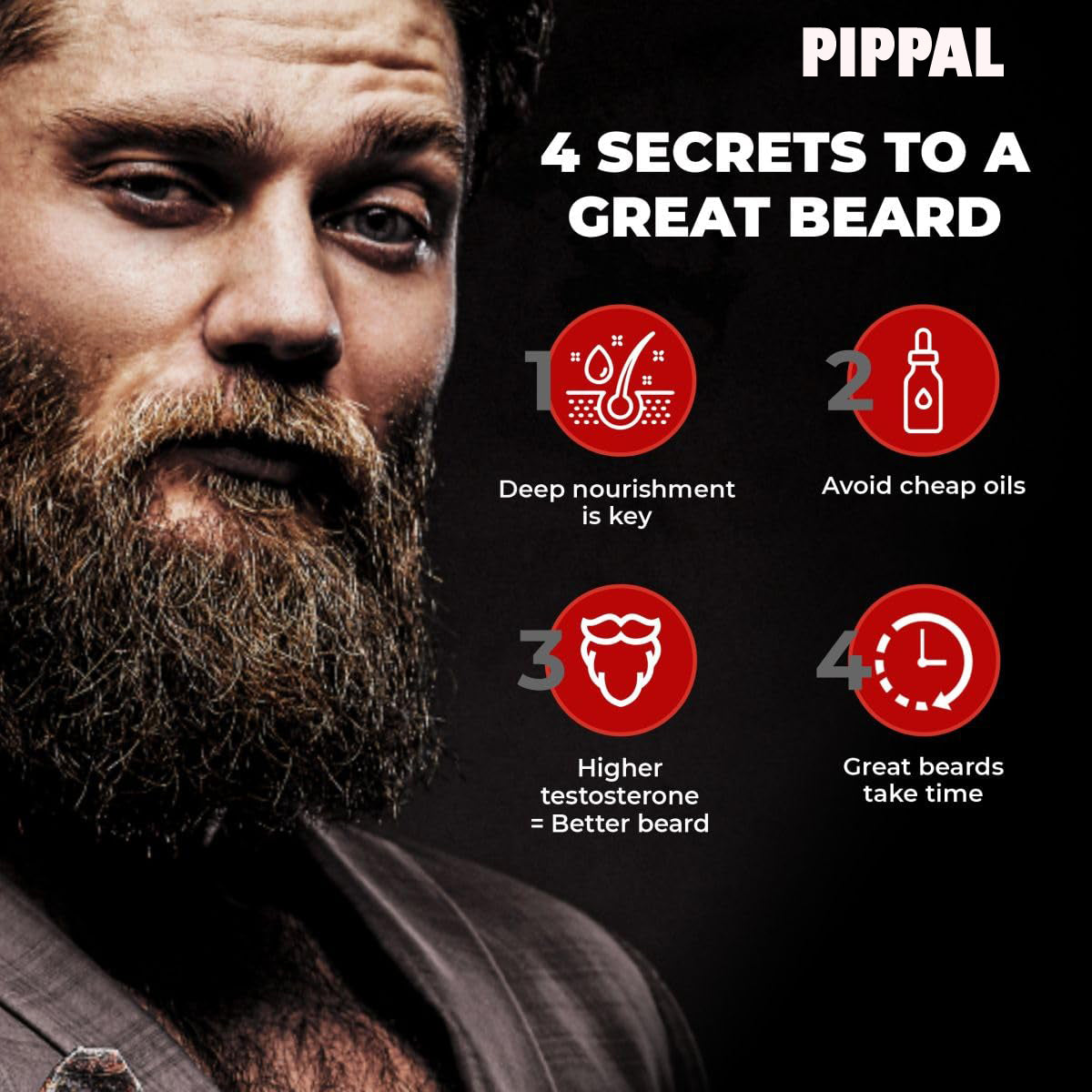 Beard & Hair Growth Oil for Stronger & Fuller Beard Hair 1X50ml