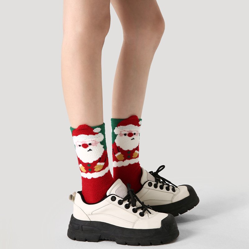 Holiday Collection Fall Or Winter Christmas Cotton Socks Women's Mid-Calf Socks With Festive Designs