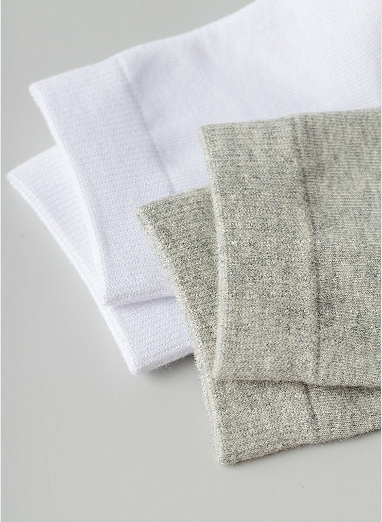 Breathable Mid-Calf Large Size 5 Pairs Solid Color Business Cotton Socks All-Season Long Socks