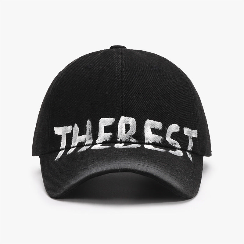 Letter Graffiti Baseball Cap Curved Brim Soft Top Cotton Blend Adjustable Snapback Hat