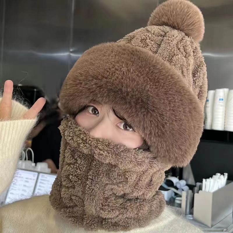 Hat Ear Protection And Wind Protection Outdoor Female Single-layer Fleece-lined