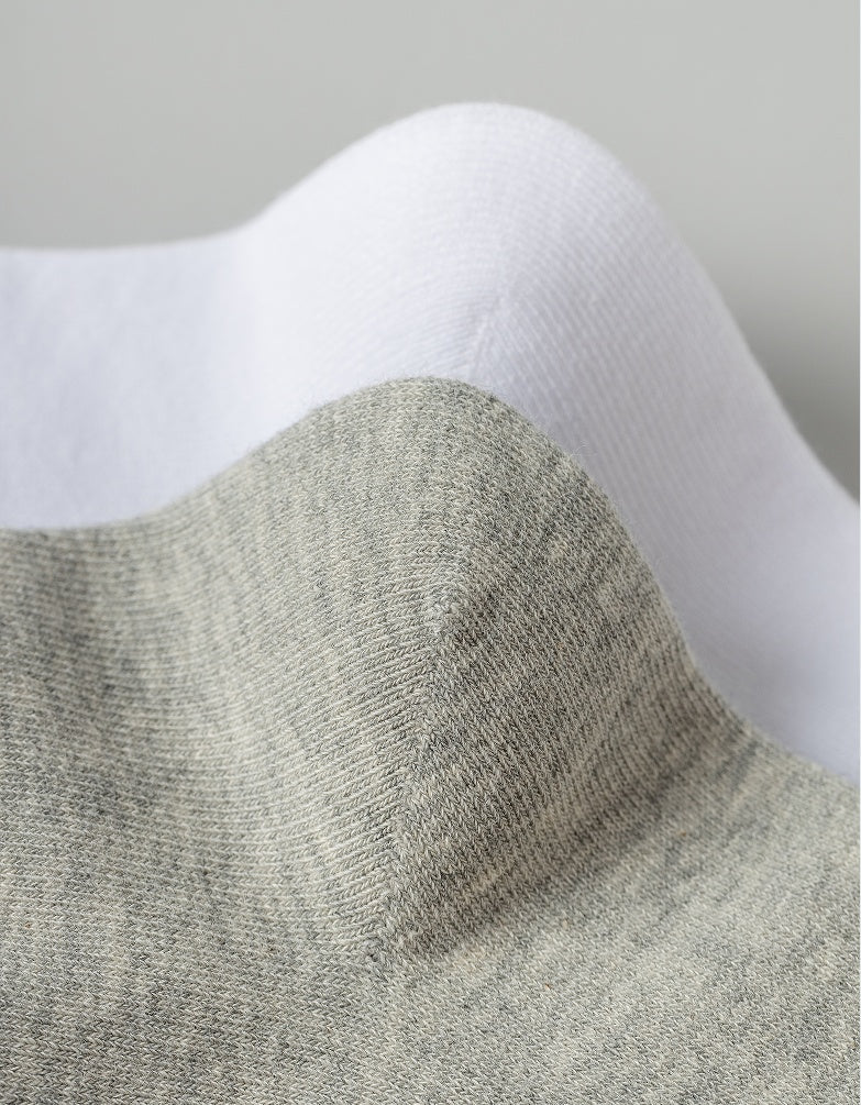 Breathable Mid-Calf Large Size 5 Pairs Solid Color Business Cotton Socks All-Season Long Socks