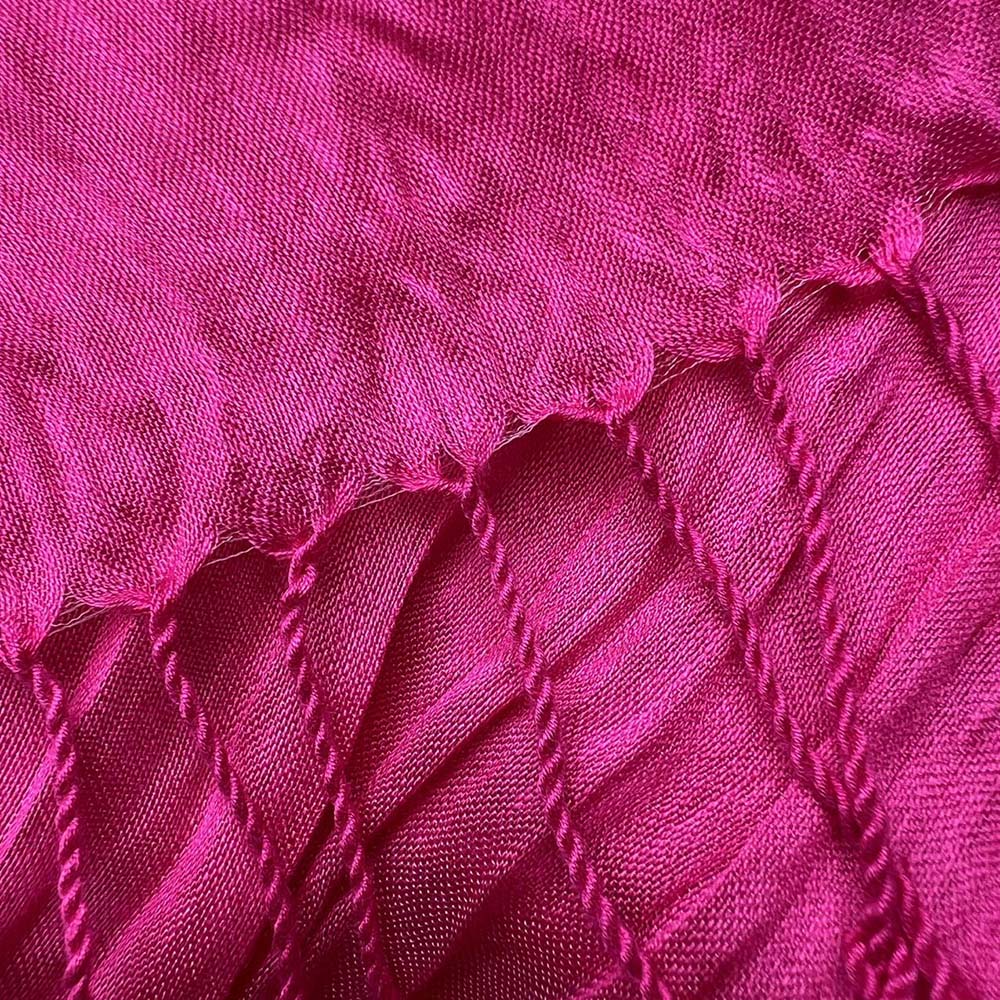 Hot Pink Dyed Crinkle Scarf - Vibrant Textured Scarf 67inchx24inch