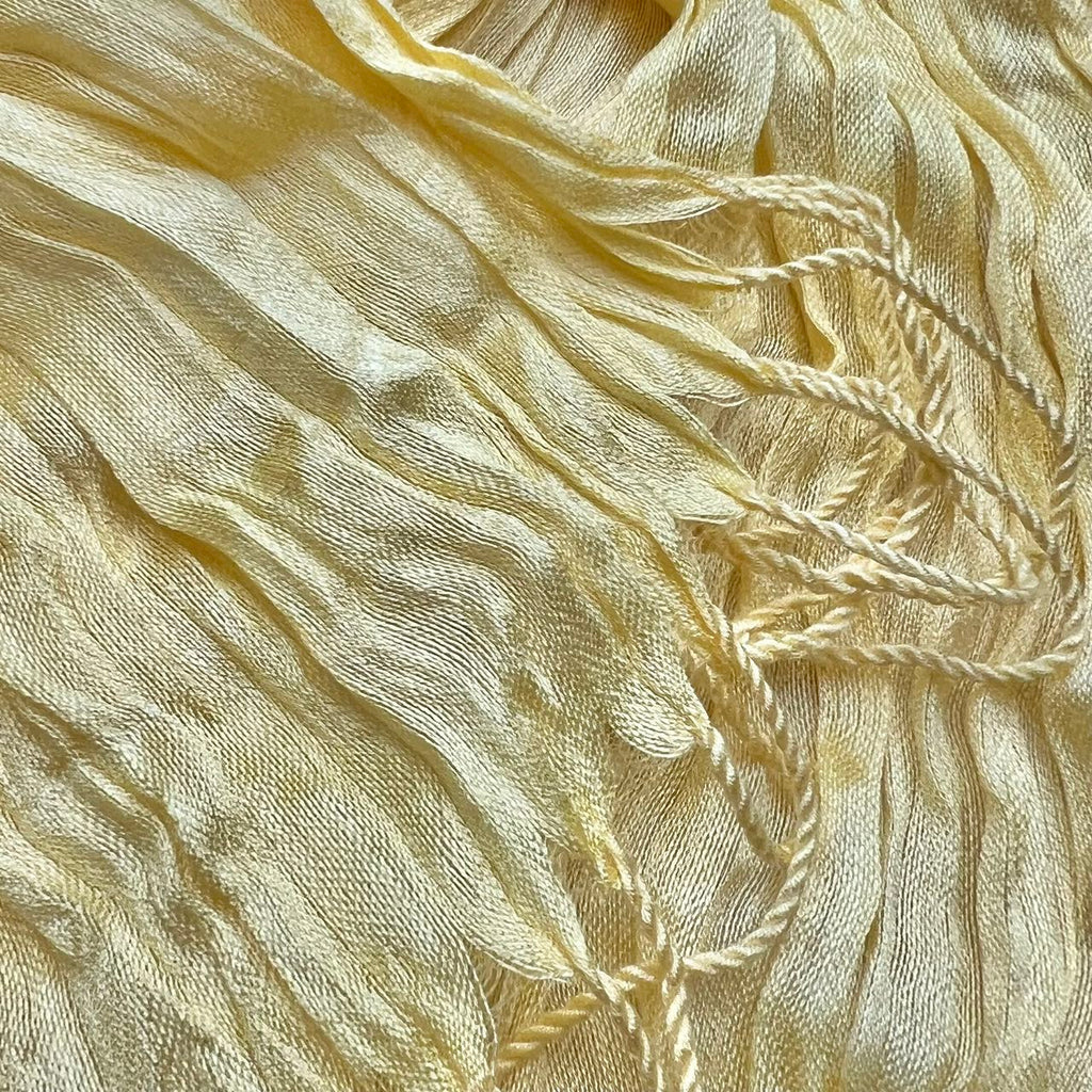 Yellow Dyed Crinkle Scarf - Textured Summer Scarf 67inchx24inch