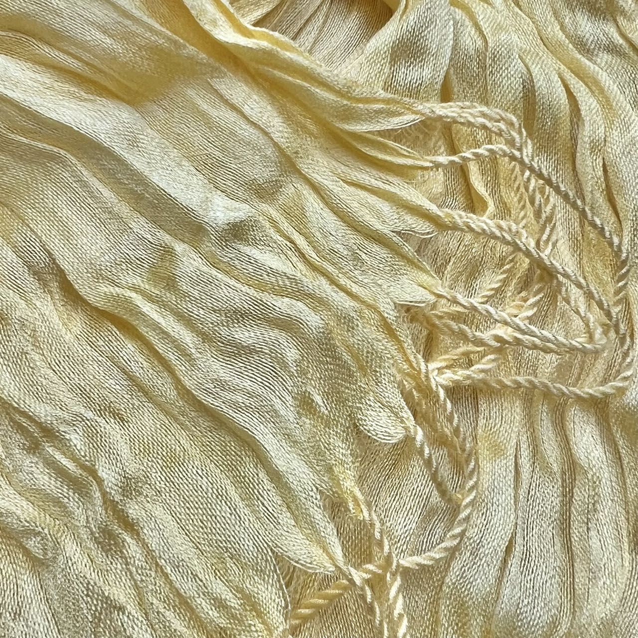 Yellow Dyed Crinkle Scarf - Textured Summer Scarf 67inchx24inch
