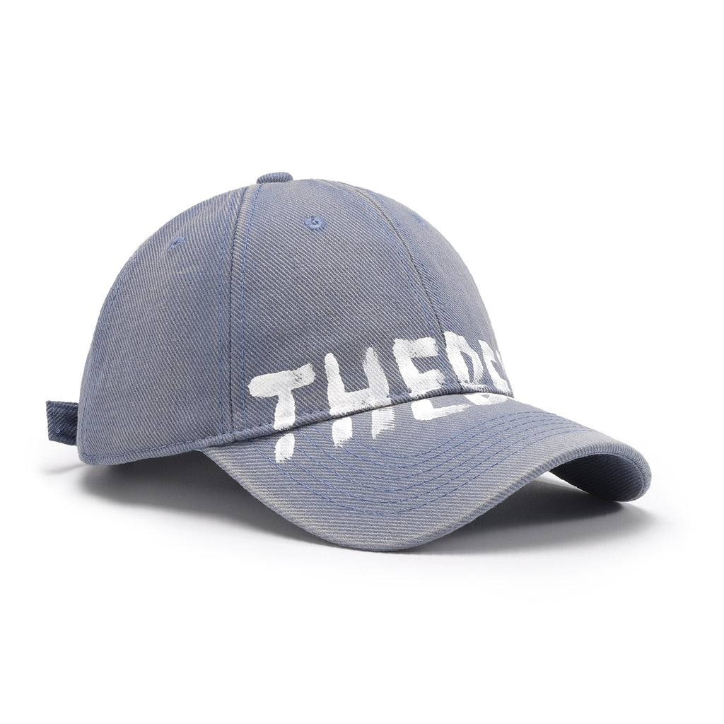 Letter Graffiti Baseball Cap Curved Brim Soft Top Cotton Blend Adjustable Snapback Hat