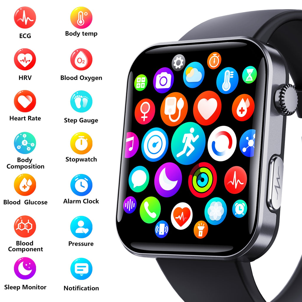 Smart Watch For Men Women Healthy Mornitoring Ips Screen Fitness Tracker With Bluetooth Call  IP67 Waterproof Heart Rate Sleep SpO2 Monitor Pedometer Multiple Sports 7 Days Battery Life