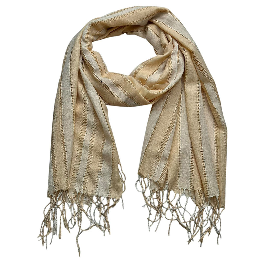 Khaki And Black Crinkle Polyester Scarf - Textured Casual Scarf 71inchx17.5inch