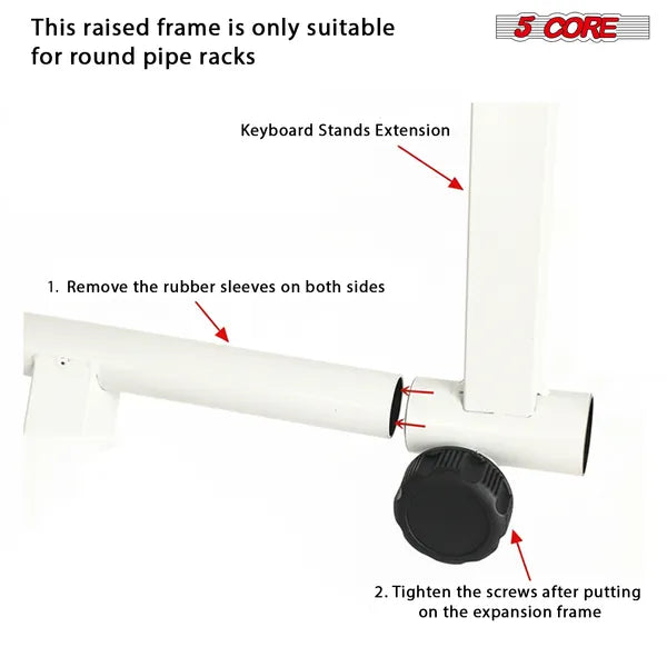 5 Core Keyboard Stand Adapter 2 Tier Adjustable Second Extension Add On For Digital Piano Stands