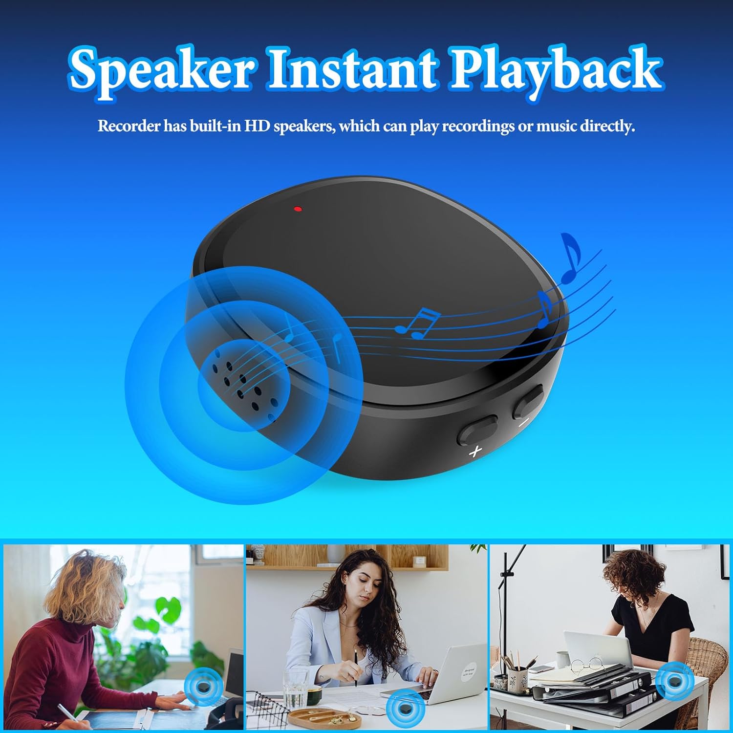64GB Digital Voice Recorder Voice Activated Recorder For Lectures Meetings, 3-in-1 Portable Audio Recorder Magnetic Tape Recorder Recording Device With Speaker Instant Playback And Headphone Playback