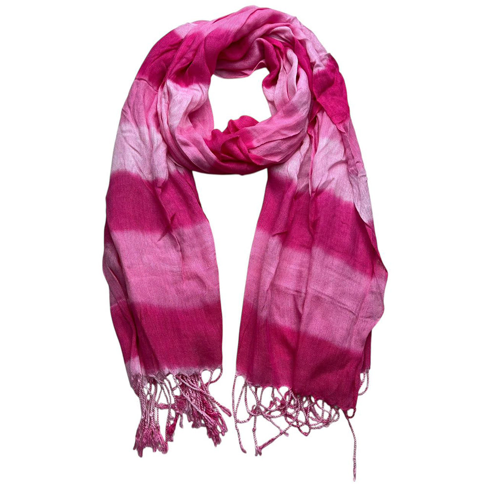 Hot Pink Printed Viscose Scarf - Vibrant Daily Scarf 67inchx24inch