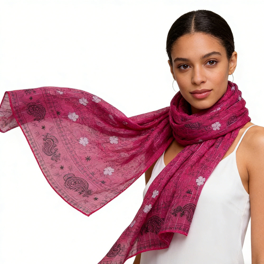 2pcs Hot P Ink Printed Square Scarf ,Oversized Head Wrap,Luxe Look For Evening Wear,Scarf,vacation,daily Life,evening Party,Office Appropriate Subtlety For Women Men