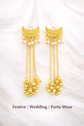 Women Kashmiri Earrings, Gold Plated