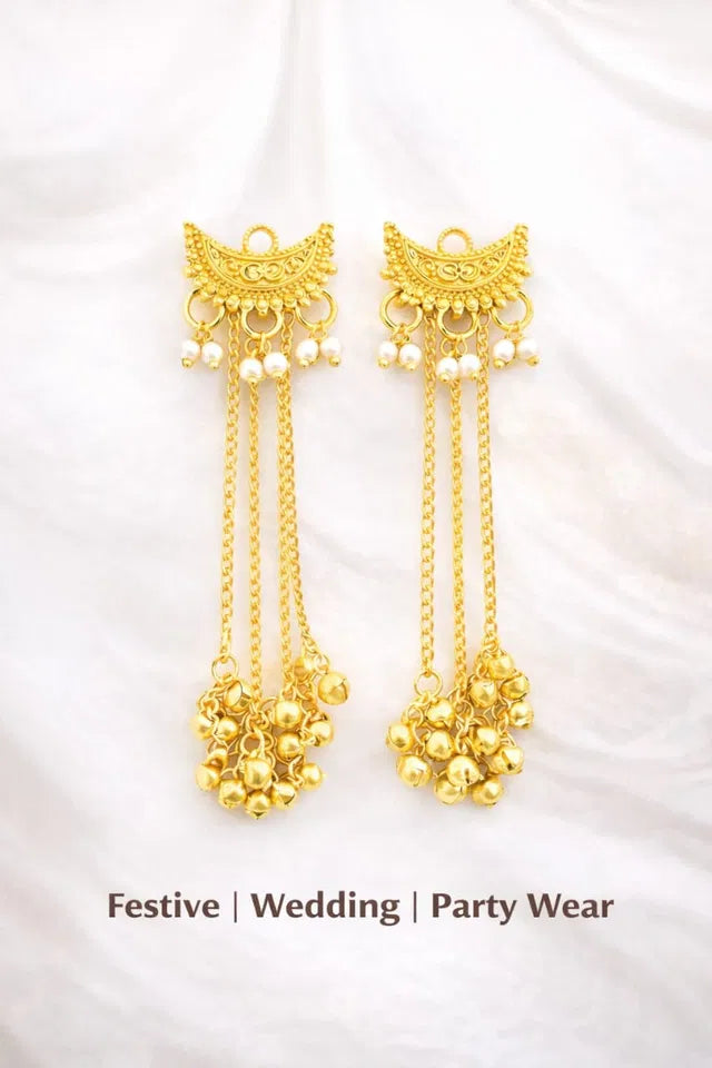 Women Kashmiri Earrings, Gold Plated