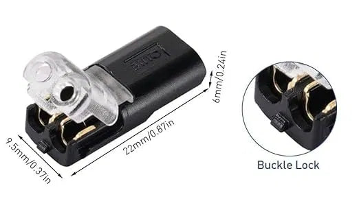 Fast-Fit 2-Pin Double-Wire Plug-in Connectors (Pack of 6)