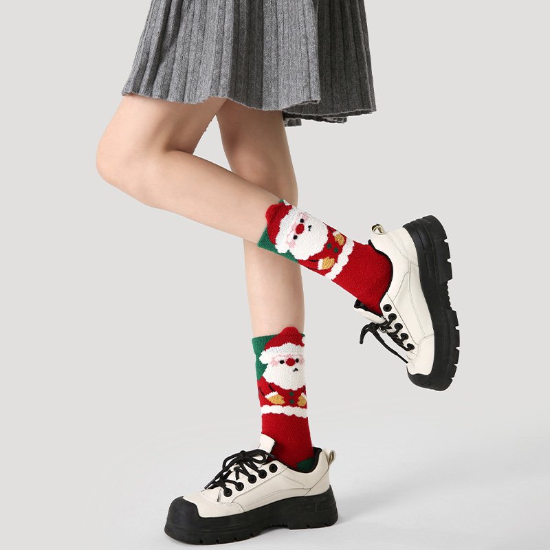 Holiday Collection Fall Or Winter Christmas Cotton Socks Women's Mid-Calf Socks With Festive Designs
