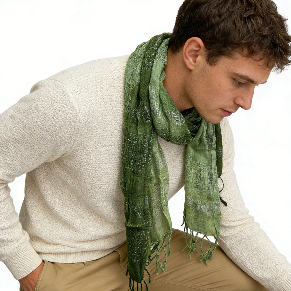 Women's Ombre Viscose Scarf With Metallic Shimmer