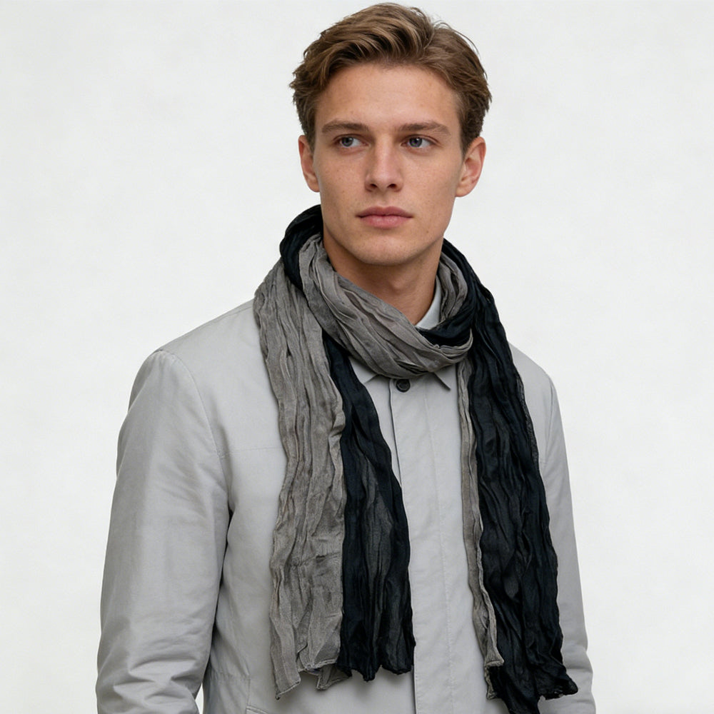 Khaki Yarn-Dyed Polyester Scarf - Classic Long Scarf 69inchx26inch