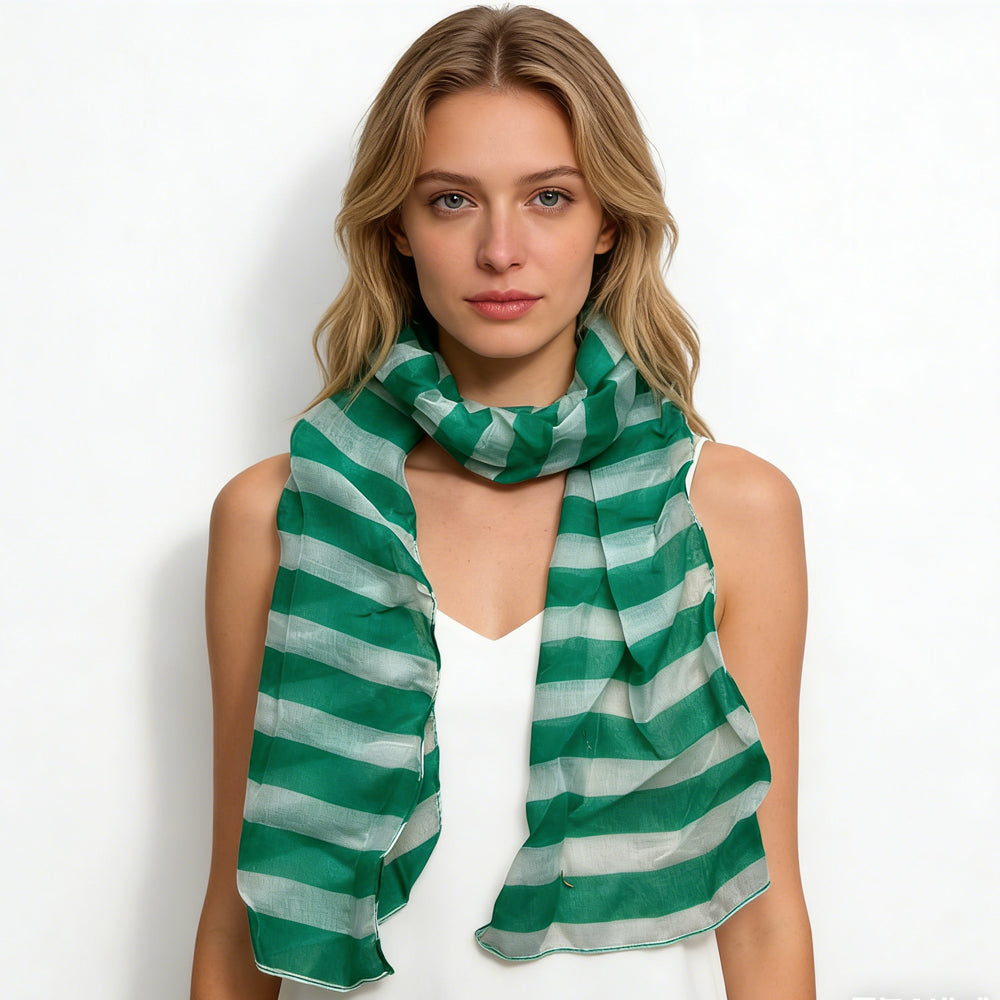 Lime Printed Scarf 2-Pack - Dual Tone Skinny Scarves 60inchx11inch Each
