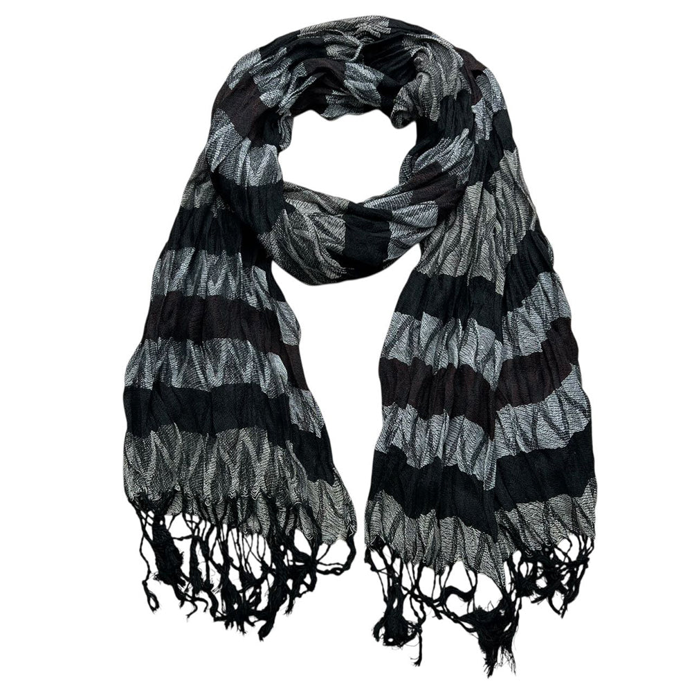 Beige Jacquard Crinkle Scarf - Textured Boho Scarf 66inchx28inch