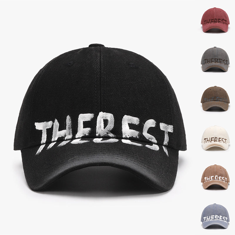 Letter Graffiti Baseball Cap Curved Brim Soft Top Cotton Blend Adjustable Snapback Hat